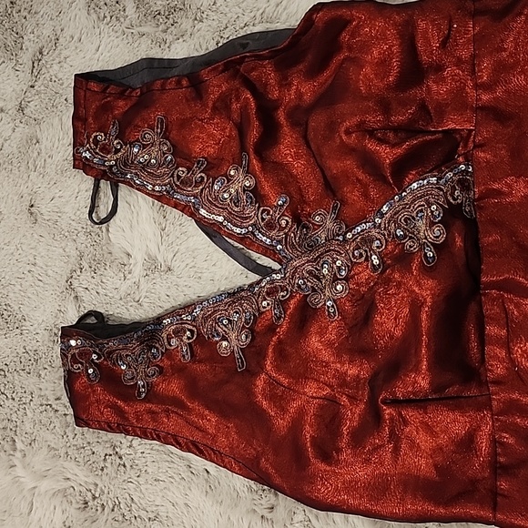 Ruby Red Wrap Top - Picture 2 of 5